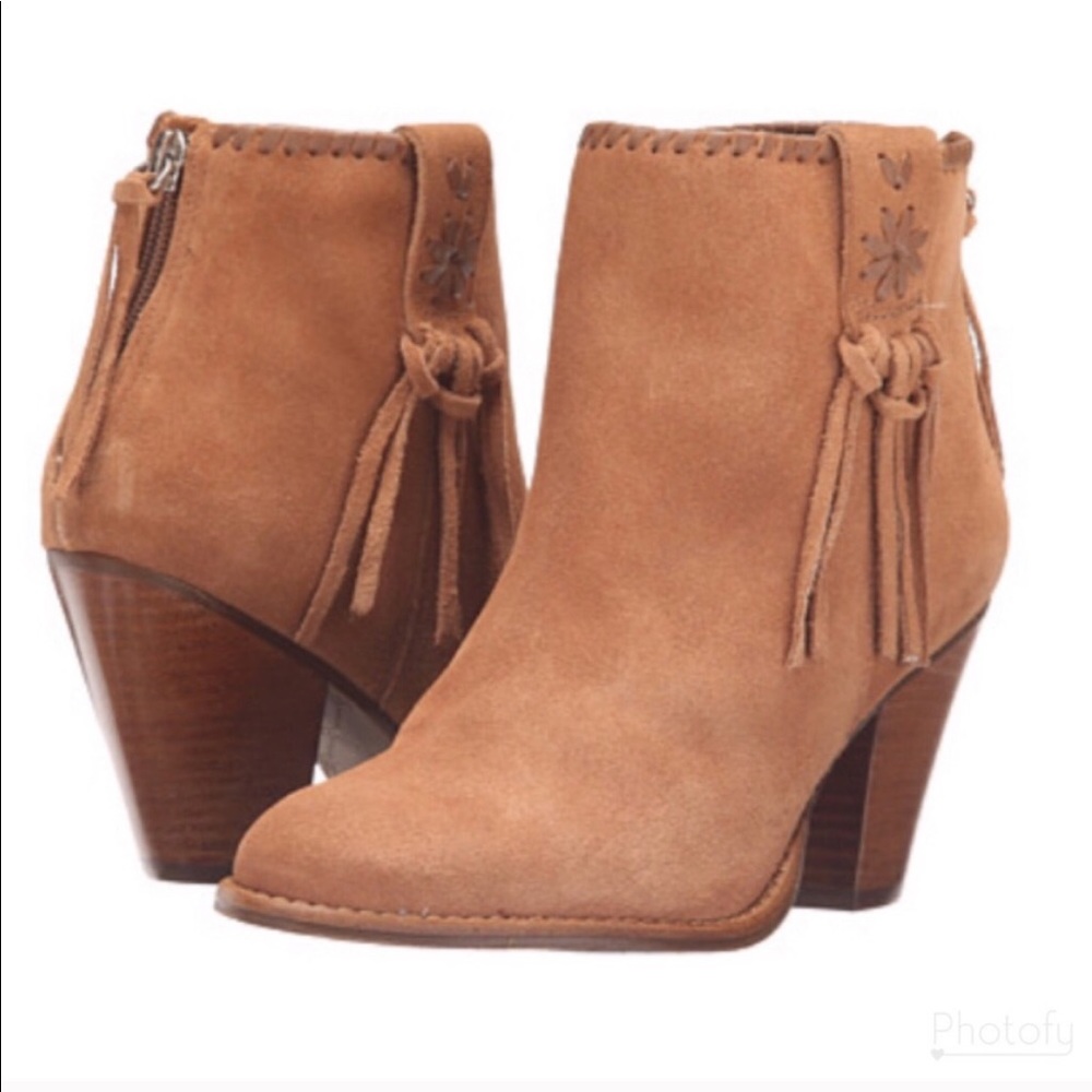 Jack Rogers Suede booties back zipper. Side tassel. NWOT